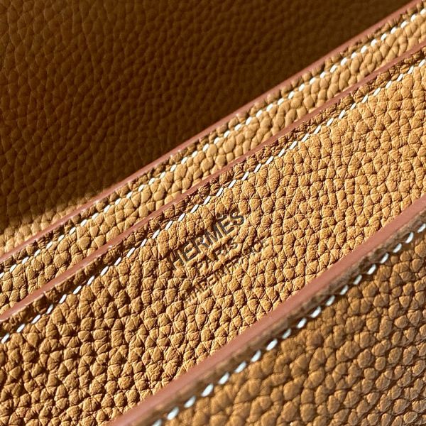 HERM Sac a Depeches 38 Briefcase in Gold Clemence Leather