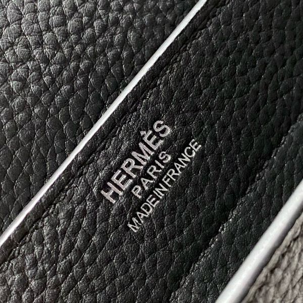 HERM Sac a Depeches 38 Briefcase in Black Clemence Leather