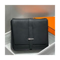 HERM Steve Light Junior Messenger Bag in Black Clemence Leather