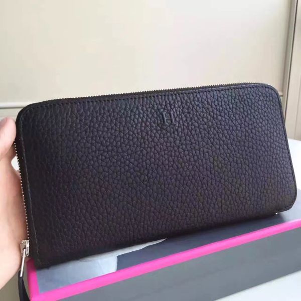 HERM Black Clemence Azap Zipped Wallet
