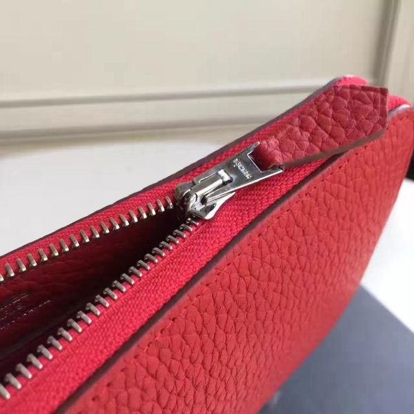 HERM Red Clemence Azap Zipped Wallet