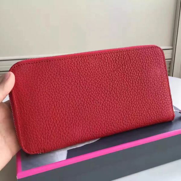 HERM Red Clemence Azap Zipped Wallet