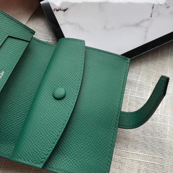 HERM Bearn Mini Wallet In Vert Vertigo Epsom Leather