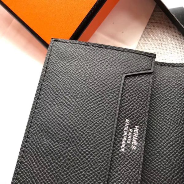 HERM Bearn Mini Wallet In Black Epsom Leather