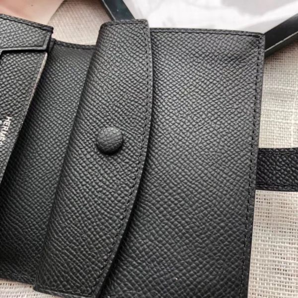 HERM Bearn Mini Wallet In Black Epsom Leather
