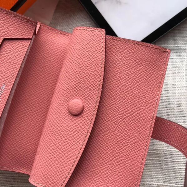 HERM Bearn Mini Wallet In Rose Confetti Epsom Leather
