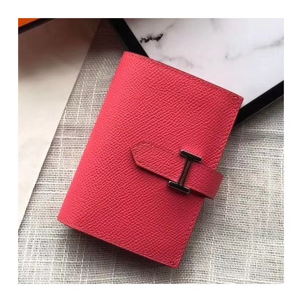 HERM Bearn Mini Wallet In Rose Lipstick Epsom Leather