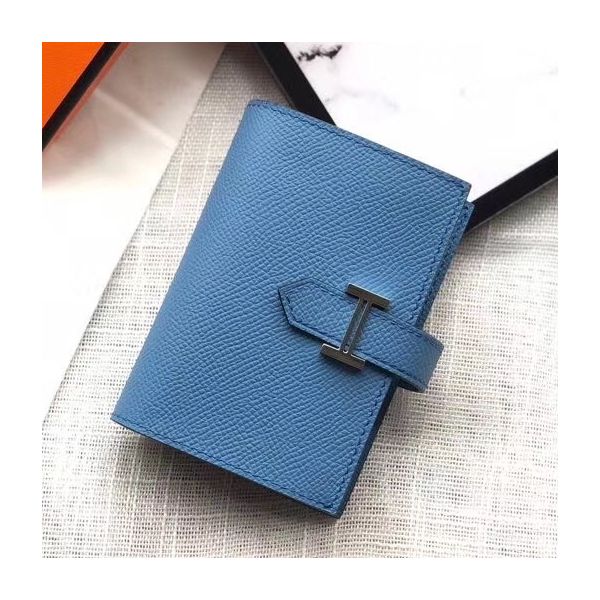HERM Bearn Mini Wallet In Sky Blue Epsom Leather