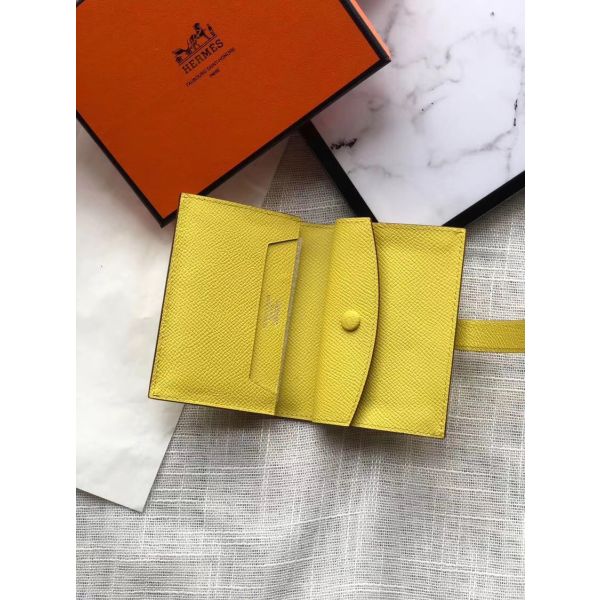 HERM Bearn Mini Wallet In Yellow Epsom Leather