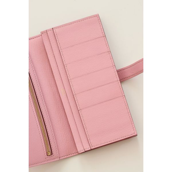 HERM Bearn Long Wallet in Pink Matte Alligator Leather