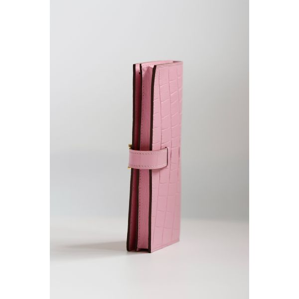 HERM Bearn Long Wallet in Pink Matte Alligator Leather