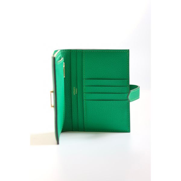 HERM Bearn Compact Handmade Wallet in Bambou Chevre Mysore Goatskin