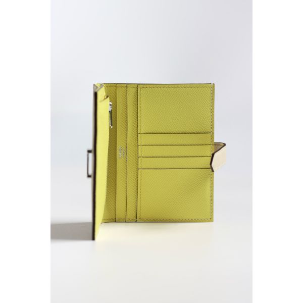 HERM Bearn Compact Verso Handmade Wallet in Nata Epsom Calfskin