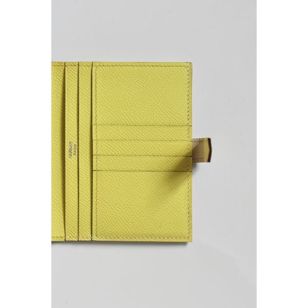 HERM Bearn Compact Verso Handmade Wallet in Nata Epsom Calfskin