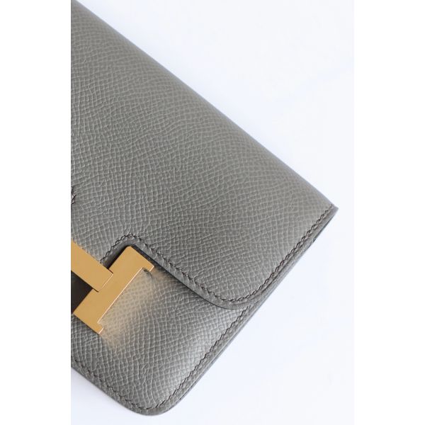 HERM Constance Slim Wallet in Gris Meyer Epsom Calfskin