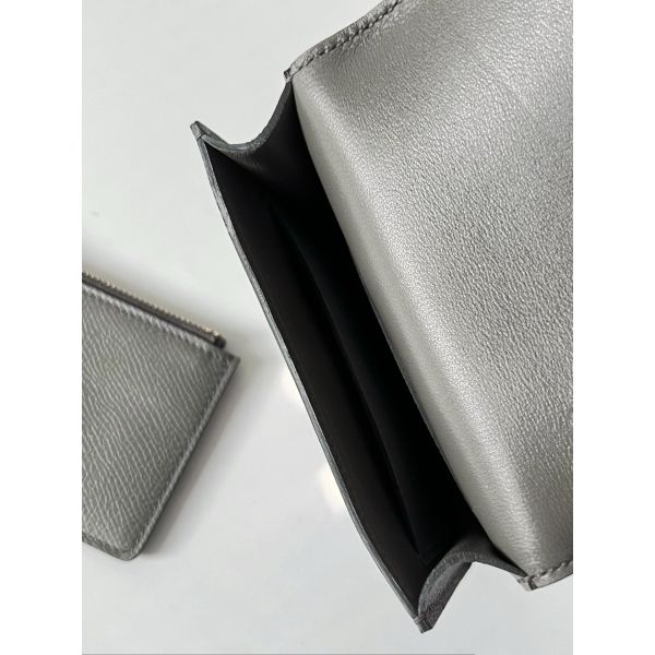 HERM Constance Slim Wallet in Gris Meyer Epsom Calfskin