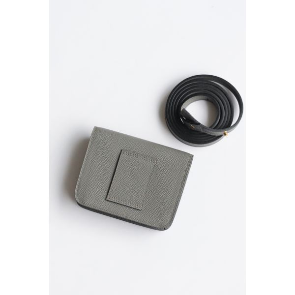 HERM Constance Slim Wallet in Gris Meyer Epsom Calfskin