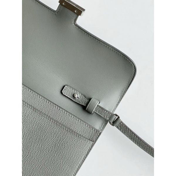 HERM Constance To Go Wallet in Gris Meyer Epsom Calfskin