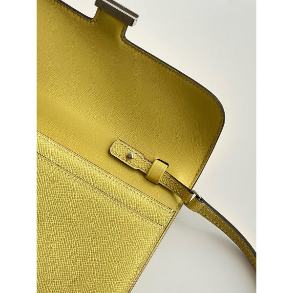 HERM Constance To Go Wallet in Jaune Poussin Epsom Calfskin