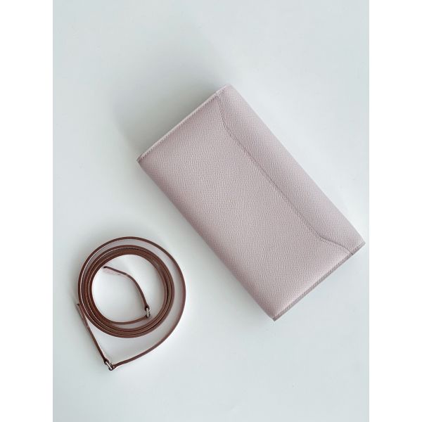 HERM Constance To Go Wallet in Mauve Pale Epsom Calfskin