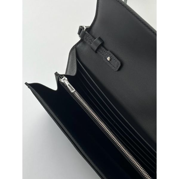 HERM Constance To Go Wallet in Black Epsom Calfskin