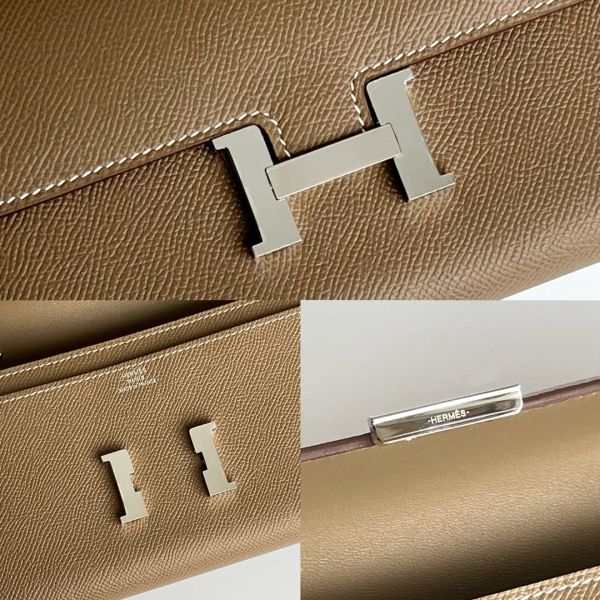 HERM Constance To Go Wallet in Taupe Epsom Calfskin