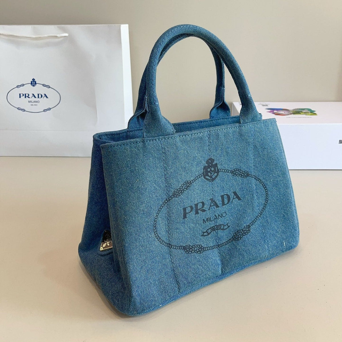 CANAPA TOTE BAG 29 IN BISMARK BLUE DENIM