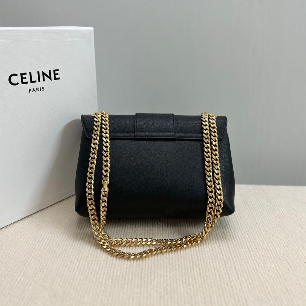 MEDIUM VICTOIRE BAG 25 IN BLACK SUPPLE CALFSKIN GOLD HARDWARE