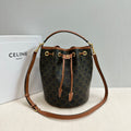 CLARA BAG 24 IN BLACK TRIOMPHE CANVAS AND BROWN CALFSKIN TRIM