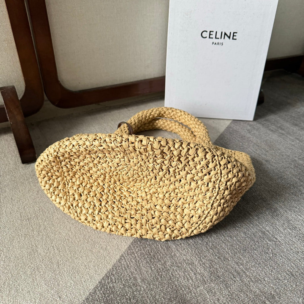 TOTE BAG CELINE TRIOMPHE 23 IN BEIGE RAFFIA