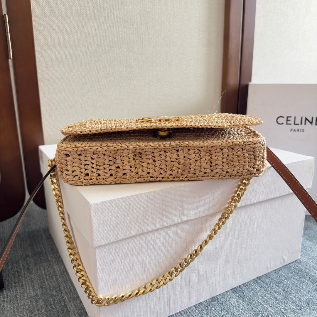 MULTIPOCHETTE BAG 23 IN BROWN RAFFIA