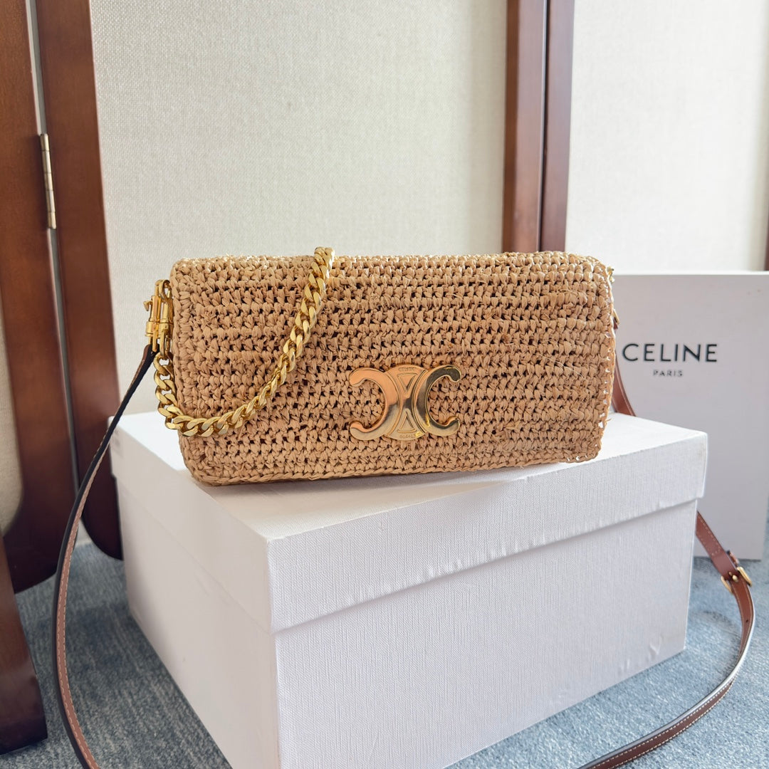 MULTIPOCHETTE BAG 23 IN BROWN RAFFIA