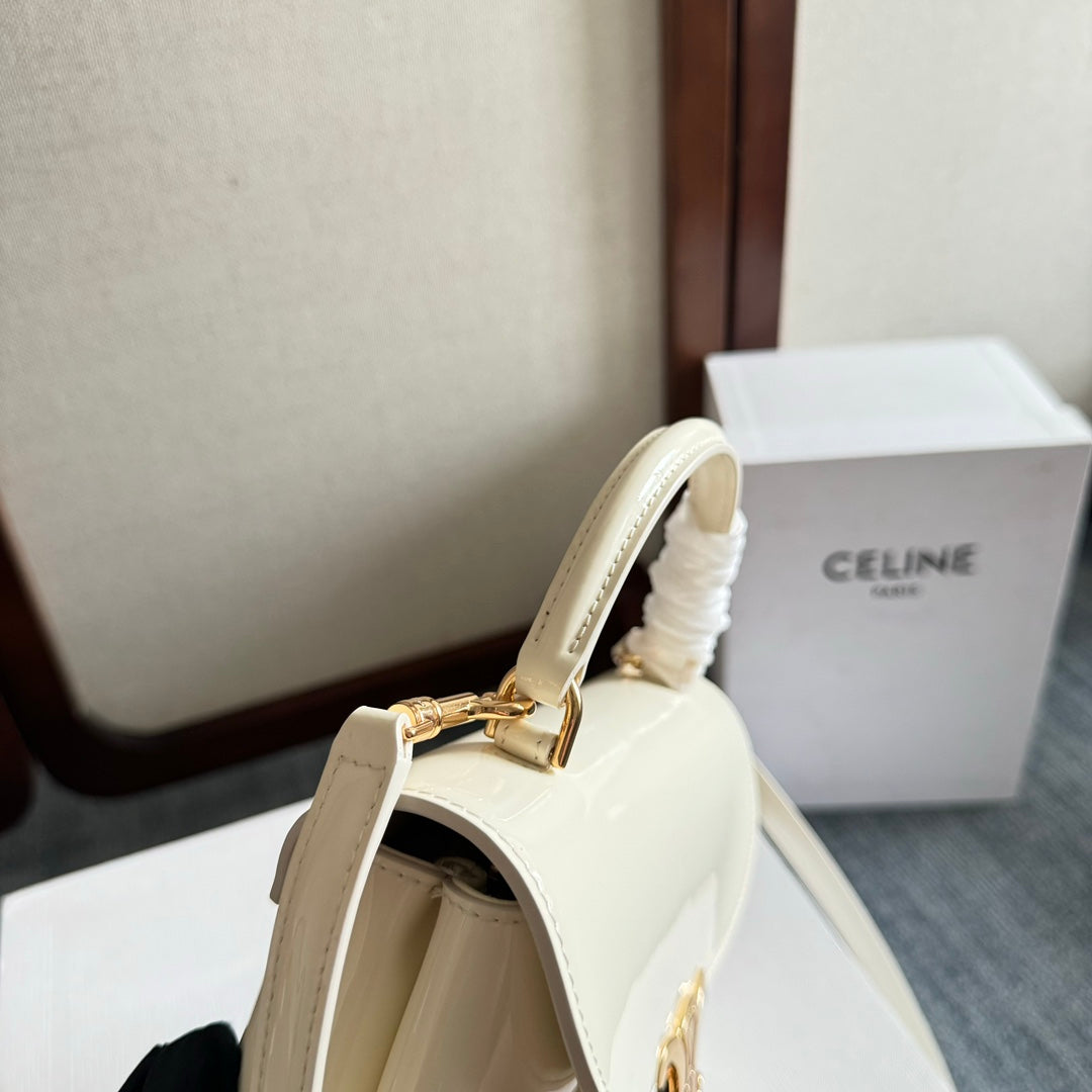 TEEN NINO BAG 20 IN WHITE GLOSSY CALFSKIN GOLD HARDWARE