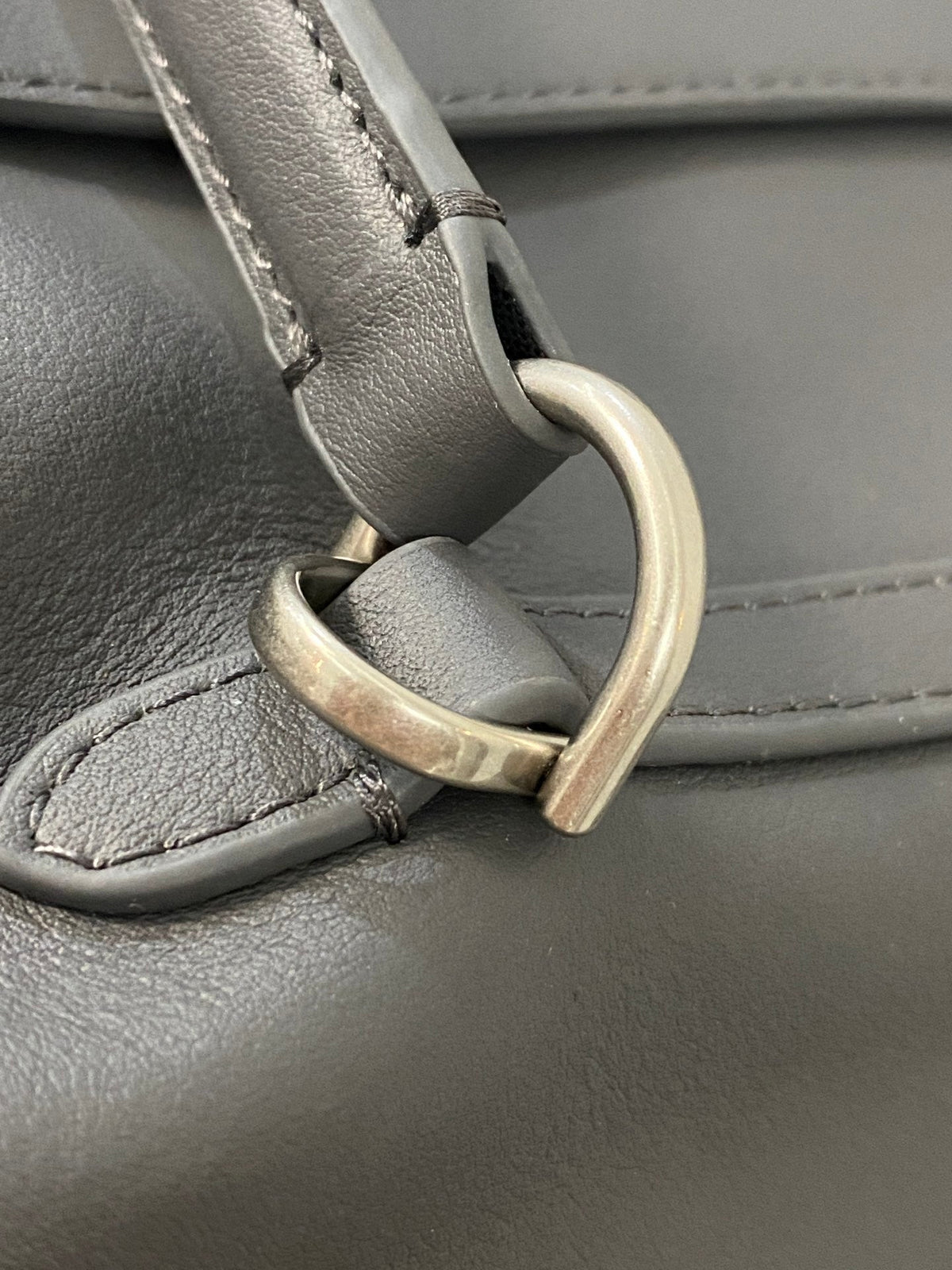 RODEO MEDIUM BAG 35 IN GREY SMOOTH CALFSKIN SILVER HARDWARE
