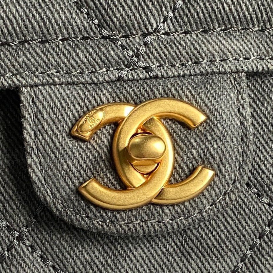BOWLING BAG 44 IN SANTAS GRAY DENIM GOLD HARDWARE