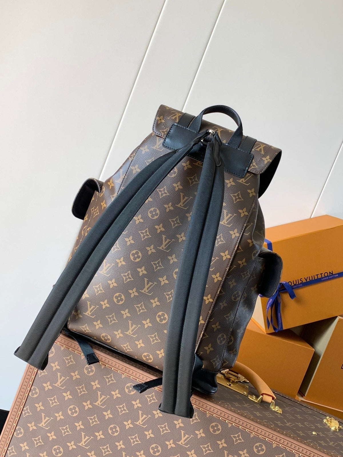 CHRISTOPHER MM BACKPACK 47 IN BROWN MONOGRAM CANVAS