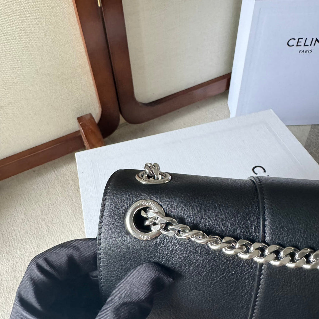 MEDIUM CELINE VICTOIRE BAG 25 IN BLACK CALFSKIN SILVER HARDWARE
