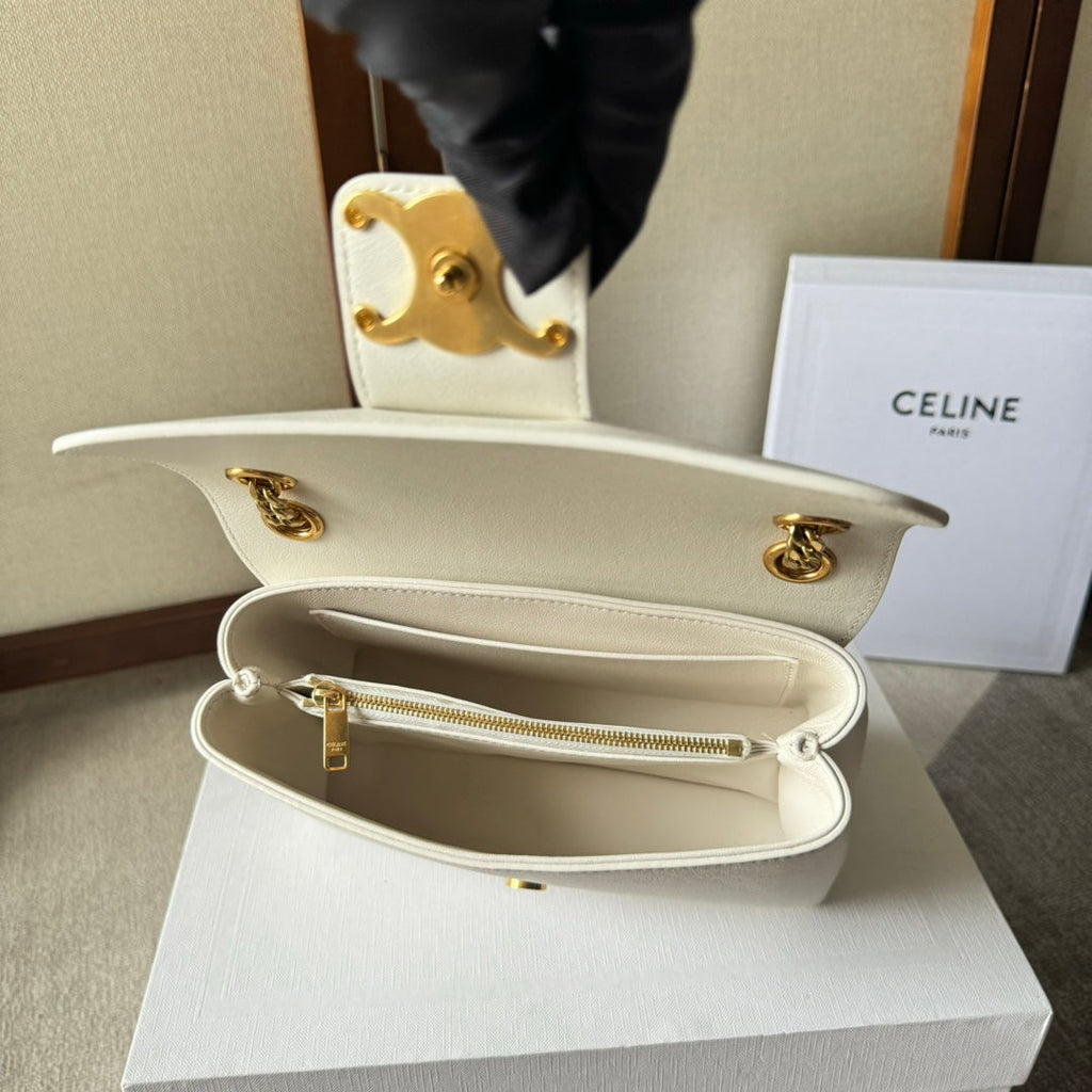 MEDIUM CELINE VICTOIRE BAG 23 IN SOFT YELLOW CALFSKIN