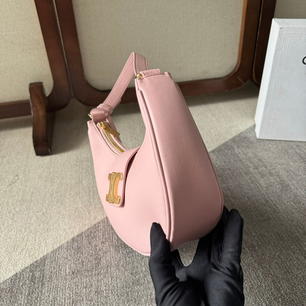 MEDIUM AVA TRIOMPHE BAG 23 IN LIGHT PINK SMOOTH CALFSKIN GOLD HARDWARE