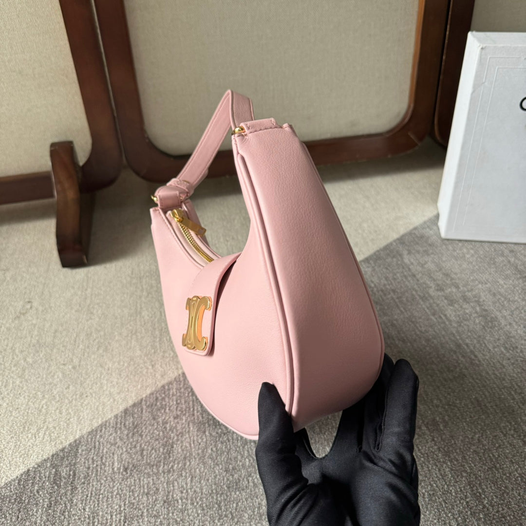 MEDIUM AVA TRIOMPHE BAG 23 IN LIGHT PINK SMOOTH CALFSKIN GOLD HARDWARE