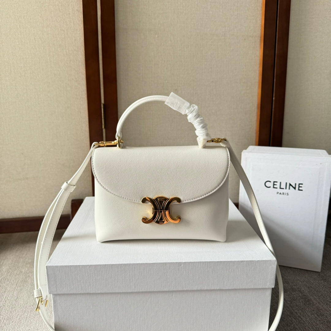 TEEN NINO BAG 20 IN WHITE SOFT CALFSKIN GOLD HARDWARE