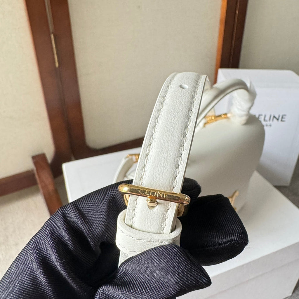 TEEN NINO BAG 20 IN WHITE SOFT CALFSKIN GOLD HARDWARE
