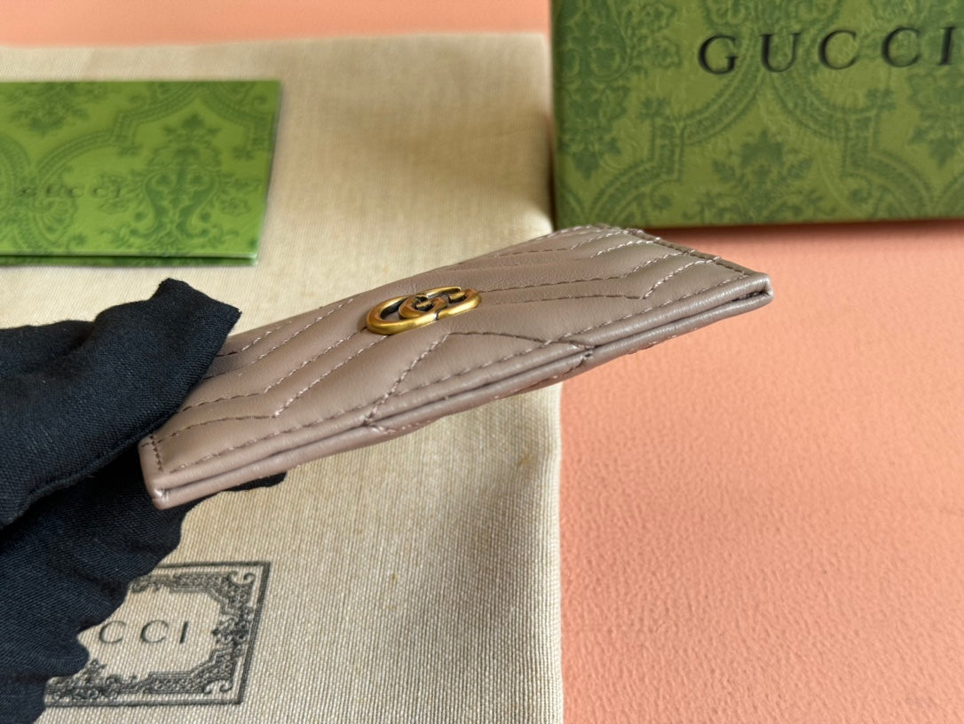 MARMONT QUILTED CARD HOLDER 10 IN MILK TEA CALFSKIN