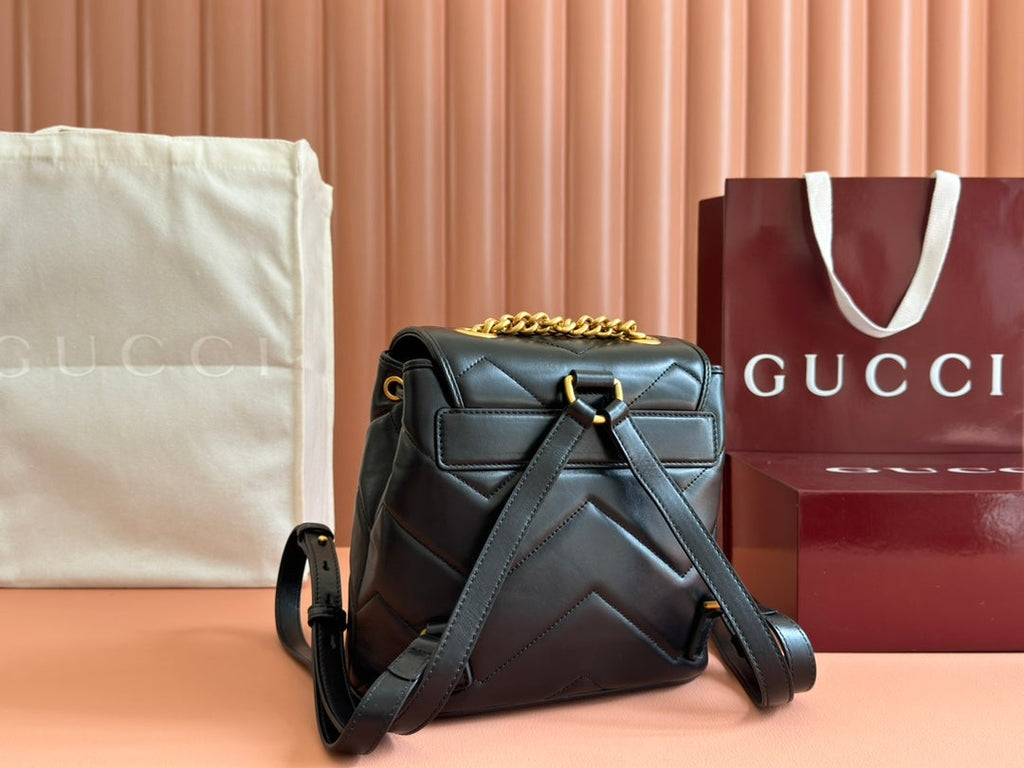 MARMONT BACKPACK 20 IN BLACK CALFSKIN GOLD HARDWARE