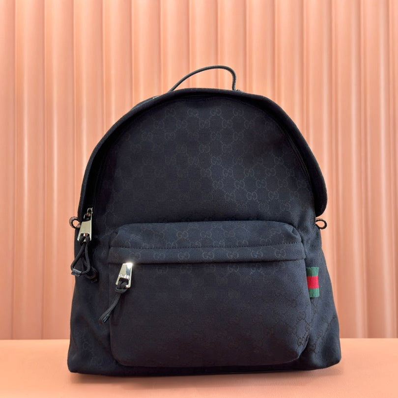 MEDIUM BACKPACK 42 IN BLACK GG CANVAS