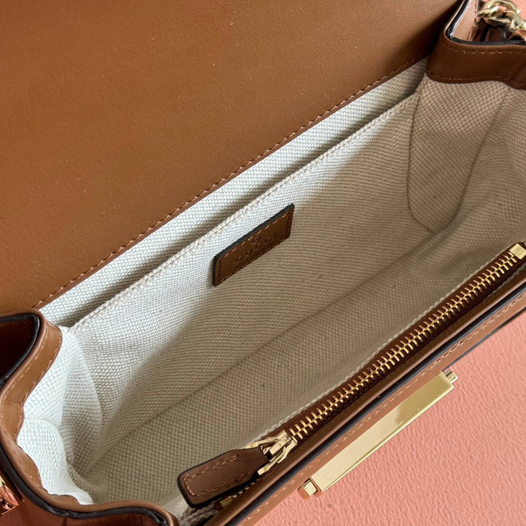GO SMALL SHOULDER BAG 21.5 IN DARK GREY BROWN CALFSKIN