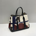 GARDEN PARTY 36 IN MULTICOLOR TOILE H CANVAS BLACK CALFSKIN