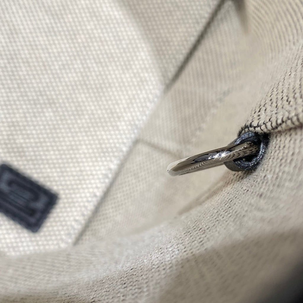 STEEPLE 28 BAG IN OFF-WHITE H CANVAS AND BLACK SWIFT CALFSKIN